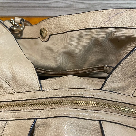 Coach double strap tan bag no A1757-F57545 3 compartment *Please note ink marks - Picture 4 of 14